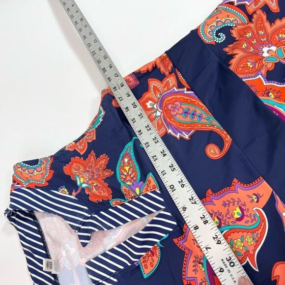 Mazu Swim Tricot Cover Up Dress Womens Small Paisley Blossom Nylon Pockets - Picture 5 of 7